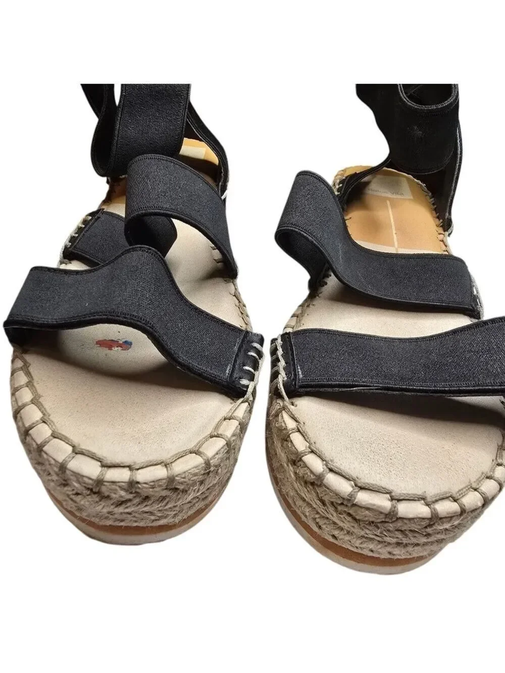 Dolce Vita Lury Black Espadrilles Platform Sandals 8.5M